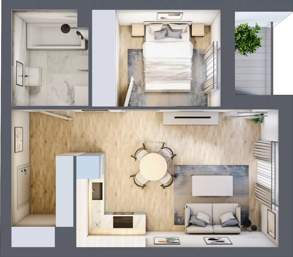 2 pokoje, mieszkanie 37,79 m², piętro 2, oferta nr F2/G/12, Orawska Vita III, Wrocław, Ołtaszyn, Krzyki, ul. Orawska
