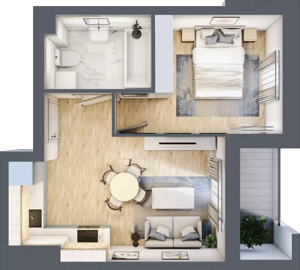 2 pokoje, mieszkanie 33,65 m², parter, oferta nr F2/F/05, Orawska Vita III, Wrocław, Ołtaszyn, Krzyki, ul. Orawska