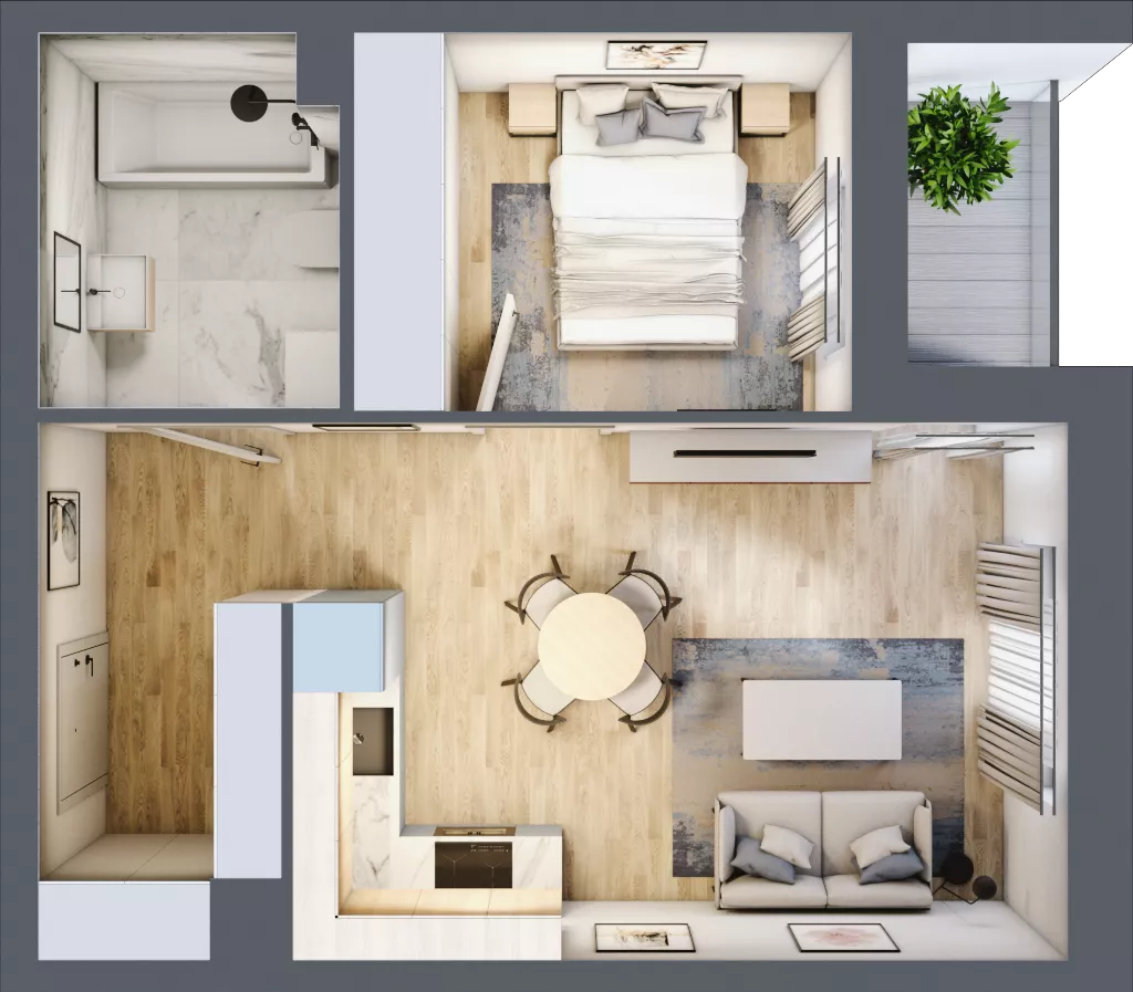 2 pokoje, mieszkanie 37,92 m², parter, oferta nr F2/G/02, Orawska Vita III, Wrocław, Ołtaszyn, Krzyki, ul. Orawska