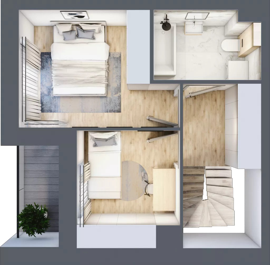 3 pokoje, mieszkanie 60,71 m², parter, oferta nr A1/00/08, WUWA Vita II, Wrocław, Żerniki, Fabryczna, ul. T. Brzozy