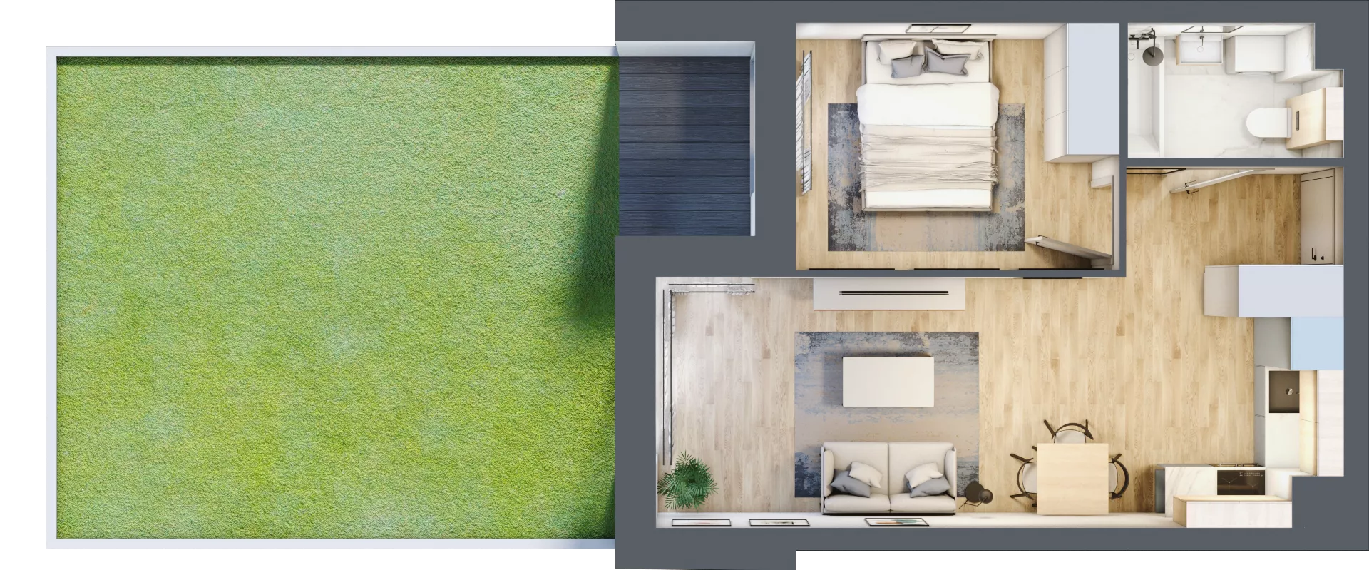 2 pokoje, mieszkanie 39,25 m², parter, oferta nr A2/00/03, WUWA Vita II, Wrocław, Żerniki, Fabryczna, ul. T. Brzozy