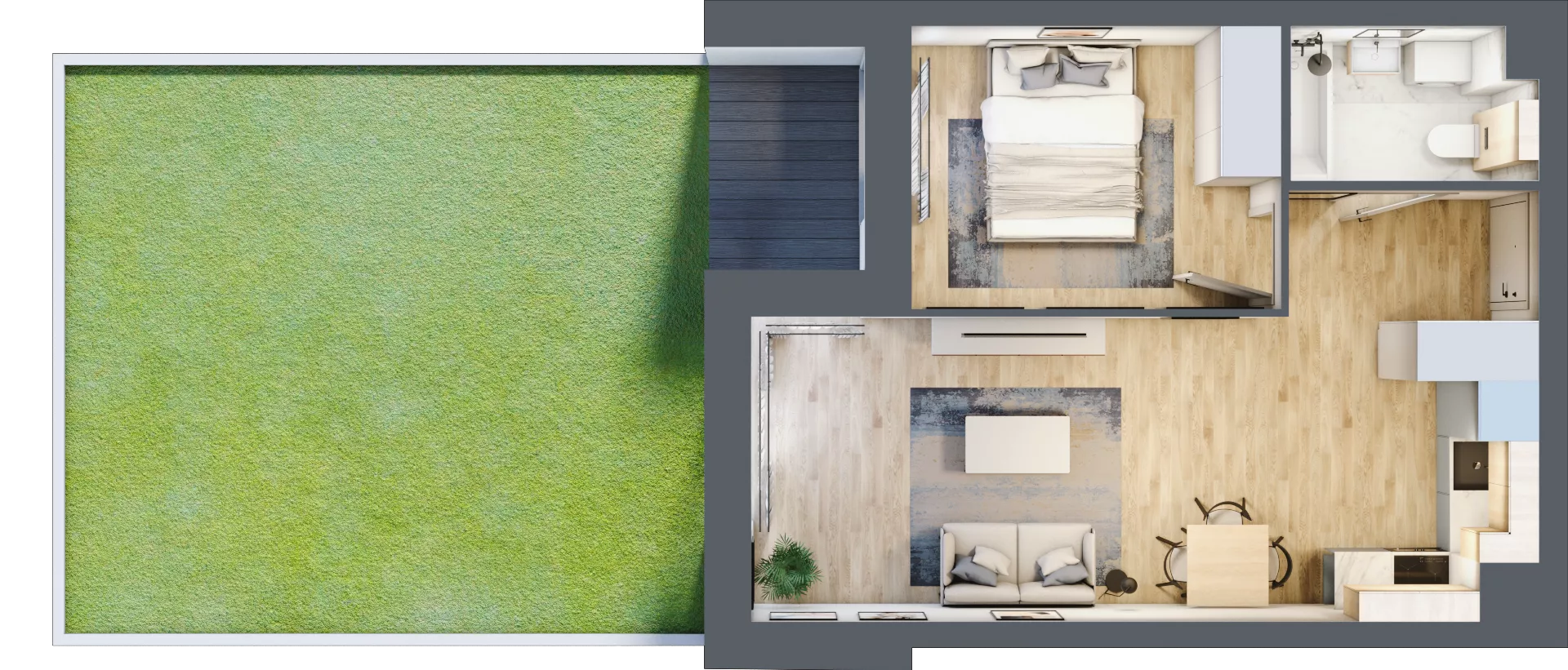 2 pokoje, mieszkanie 40,66 m², parter, oferta nr A2/00/02, WUWA Vita II, Wrocław, Żerniki, Fabryczna, ul. T. Brzozy