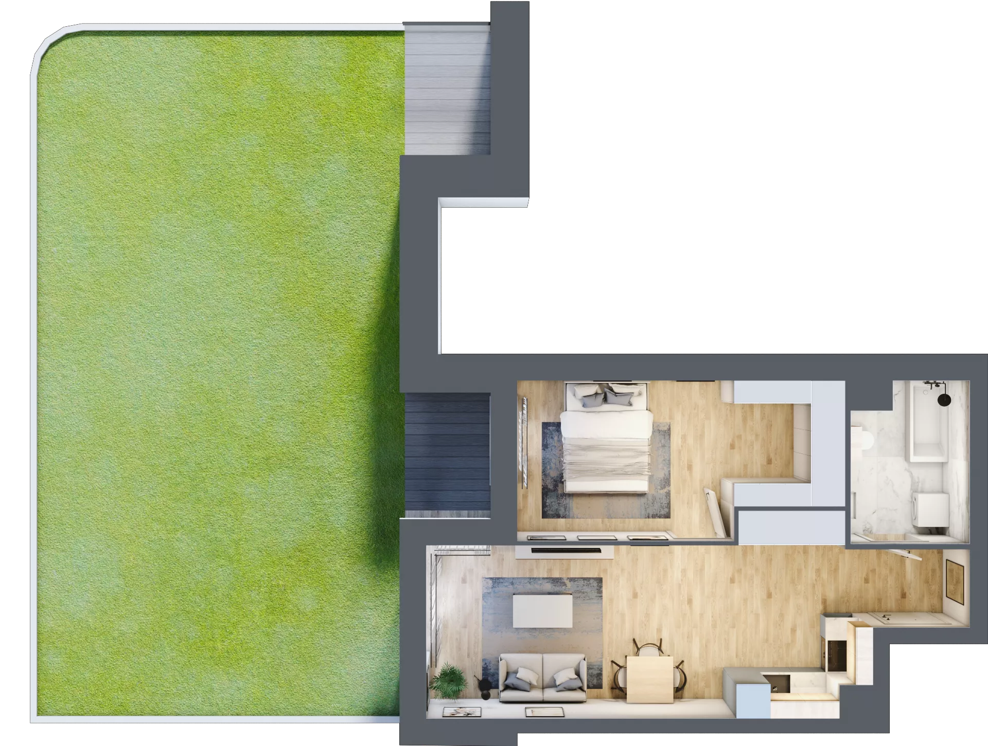 2 pokoje, mieszkanie 47,62 m², parter, oferta nr A2/00/04, WUWA Vita II, Wrocław, Żerniki, Fabryczna, ul. T. Brzozy