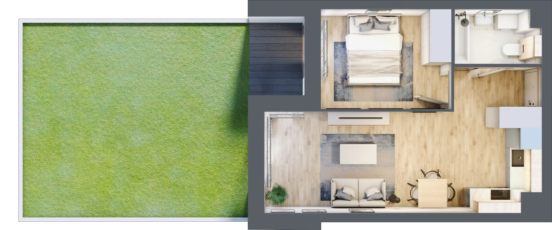 2 pokoje, mieszkanie 39,25 m², parter, oferta nr B1/00/03, WUWA Vita II, Wrocław, Żerniki, Fabryczna, ul. T. Brzozy