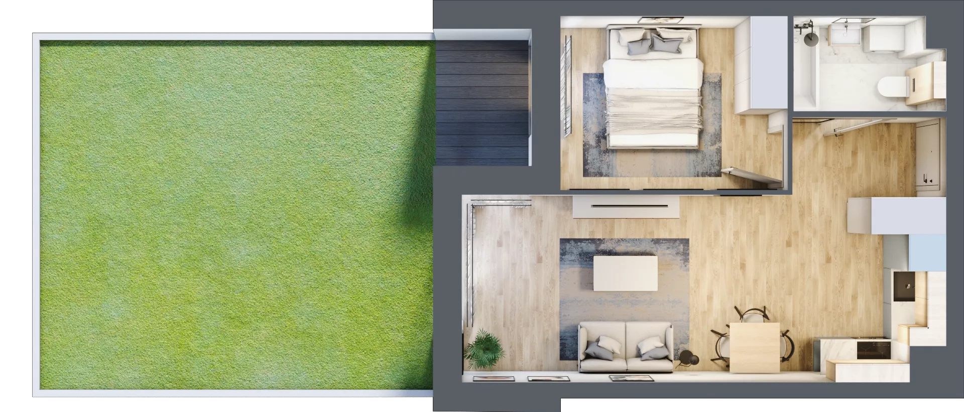 2 pokoje, mieszkanie 40,66 m², parter, oferta nr B1/00/02, WUWA Vita II, Wrocław, Żerniki, Fabryczna, ul. T. Brzozy