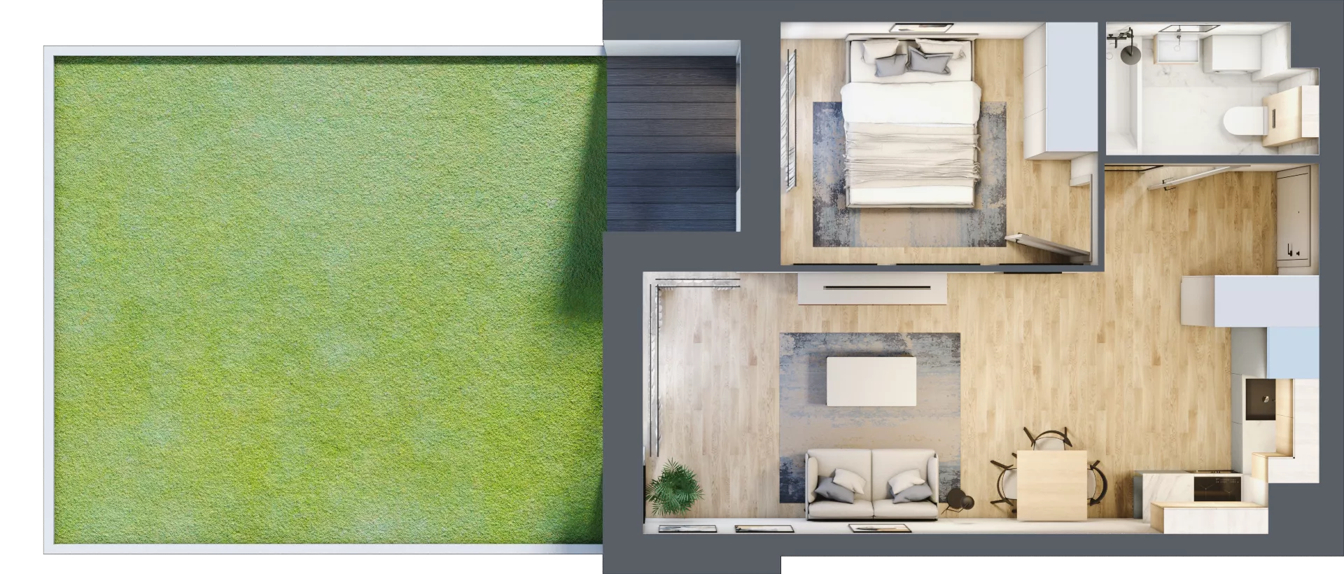 2 pokoje, mieszkanie 40,66 m², parter, oferta nr B1/00/04, WUWA Vita II, Wrocław, Żerniki, Fabryczna, ul. T. Brzozy