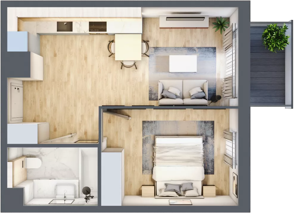 2 pokoje, mieszkanie 39,07 m², piętro 3, oferta nr 031/8, Aleje Praskie VIII, Warszawa, Praga Południe, Kamionek, ul. Podskarbińska