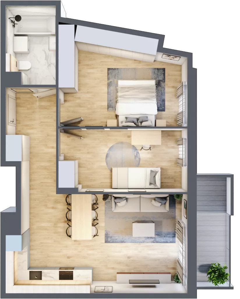 3 pokoje, mieszkanie 65,71 m², piętro 3, oferta nr 077/8, Aleje Praskie VIII, Warszawa, Praga Południe, Kamionek, ul. Podskarbińska