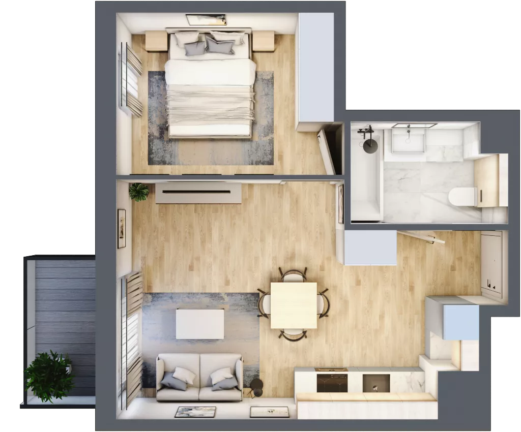 2 pokoje, mieszkanie 38,26 m², piętro 2, oferta nr 121/8, Aleje Praskie VIII, Warszawa, Praga Południe, Kamionek, ul. Podskarbińska
