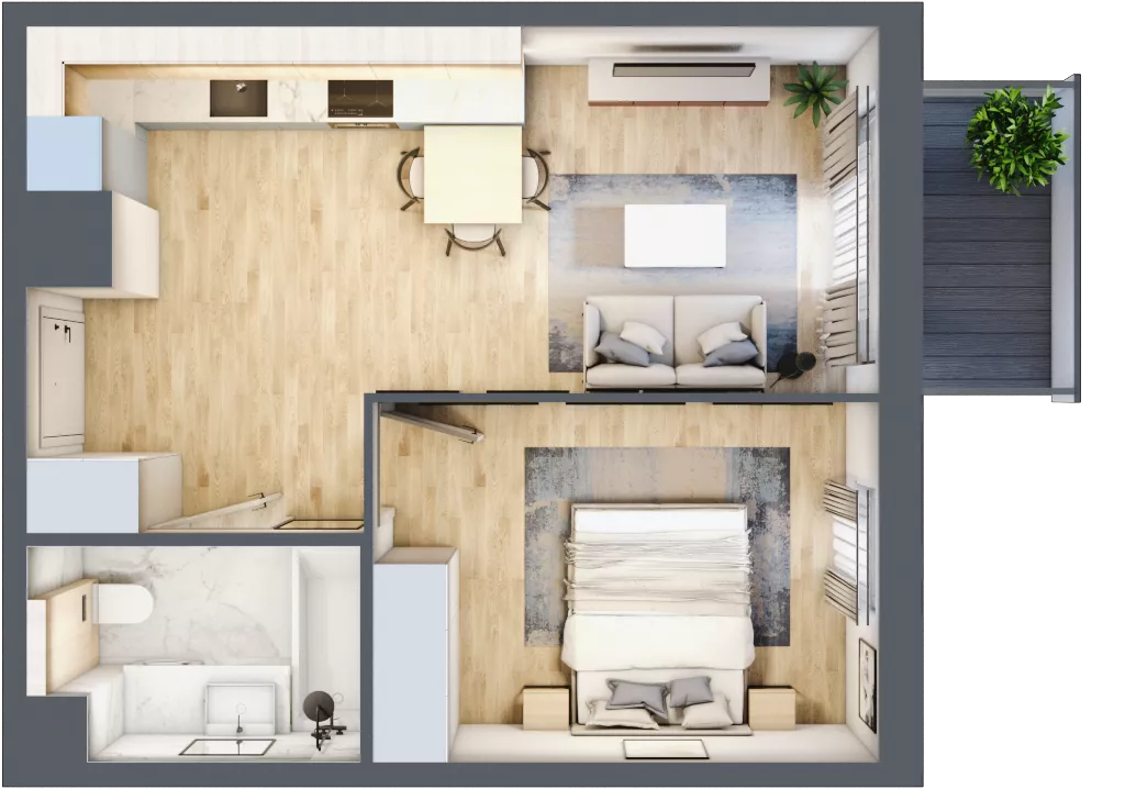 2 pokoje, mieszkanie 39,07 m², piętro 4, oferta nr 041/8, Aleje Praskie VIII, Warszawa, Praga Południe, Kamionek, ul. Podskarbińska