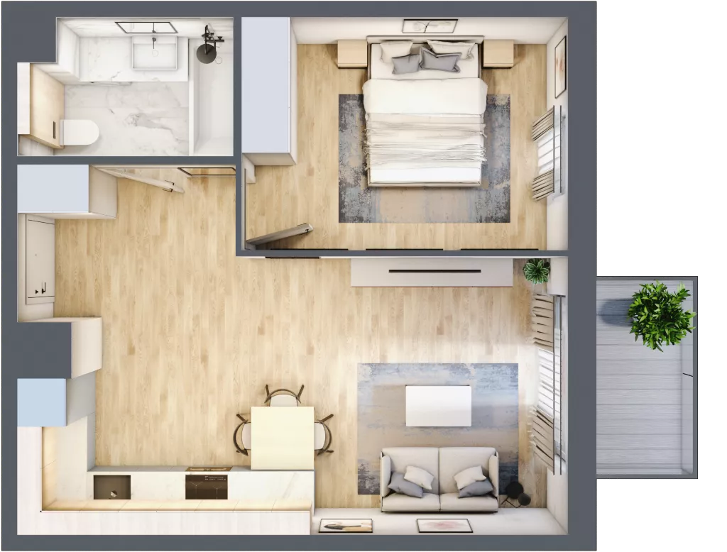 2 pokoje, mieszkanie 43,10 m², piętro 4, oferta nr 086/8, Aleje Praskie VIII, Warszawa, Praga Południe, Kamionek, ul. Podskarbińska
