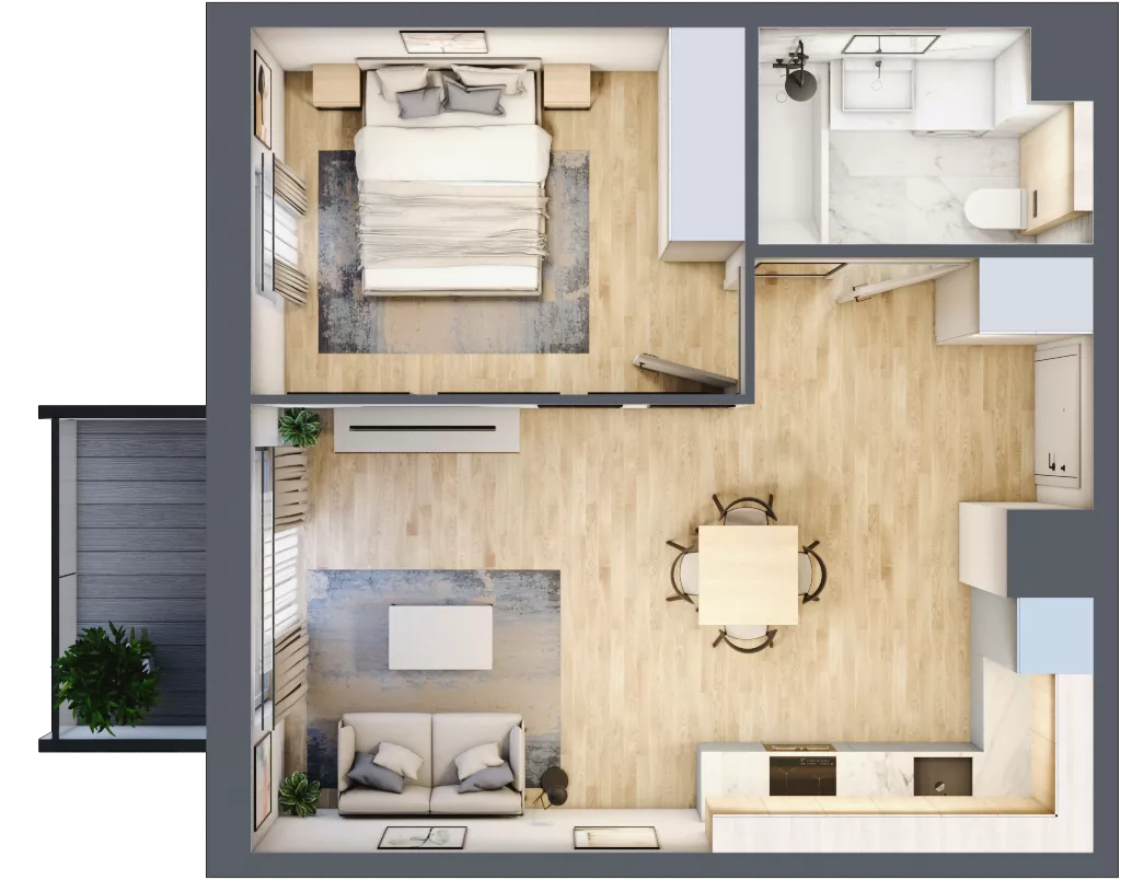 2 pokoje, mieszkanie 41,68 m², piętro 2, oferta nr 025/8, Aleje Praskie VIII, Warszawa, Praga Południe, Kamionek, ul. Podskarbińska