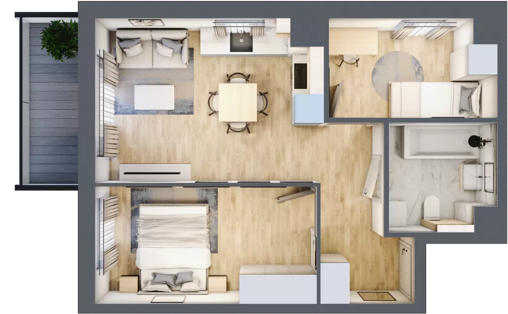 3 pokoje, mieszkanie 44,95 m², piętro 4, oferta nr 047/8, Aleje Praskie VIII, Warszawa, Praga Południe, Kamionek, ul. Podskarbińska