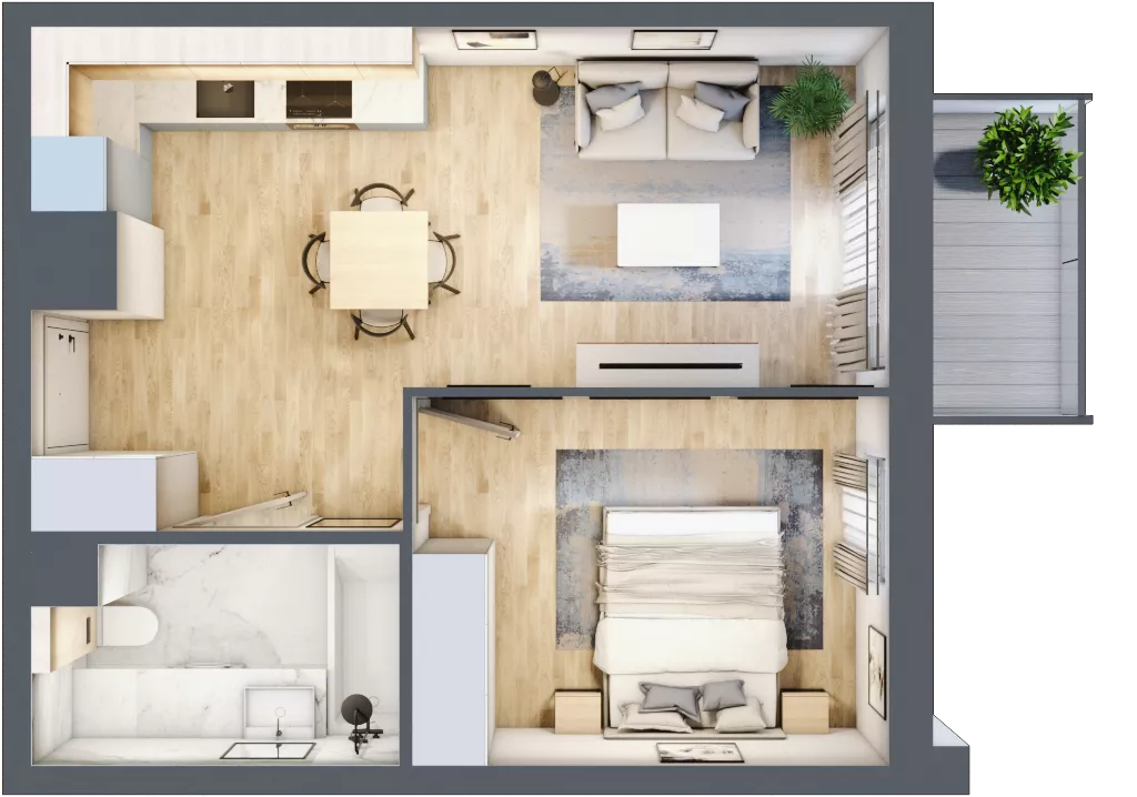 2 pokoje, mieszkanie 39,26 m², piętro 4, oferta nr 040/8, Aleje Praskie VIII, Warszawa, Praga Południe, Kamionek, ul. Podskarbińska