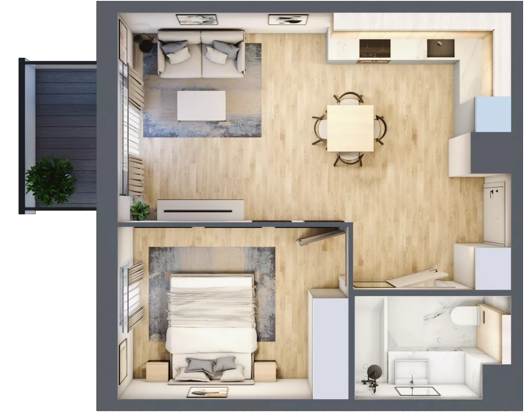 2 pokoje, mieszkanie 41,93 m², piętro 4, oferta nr 046/8, Aleje Praskie VIII, Warszawa, Praga Południe, Kamionek, ul. Podskarbińska