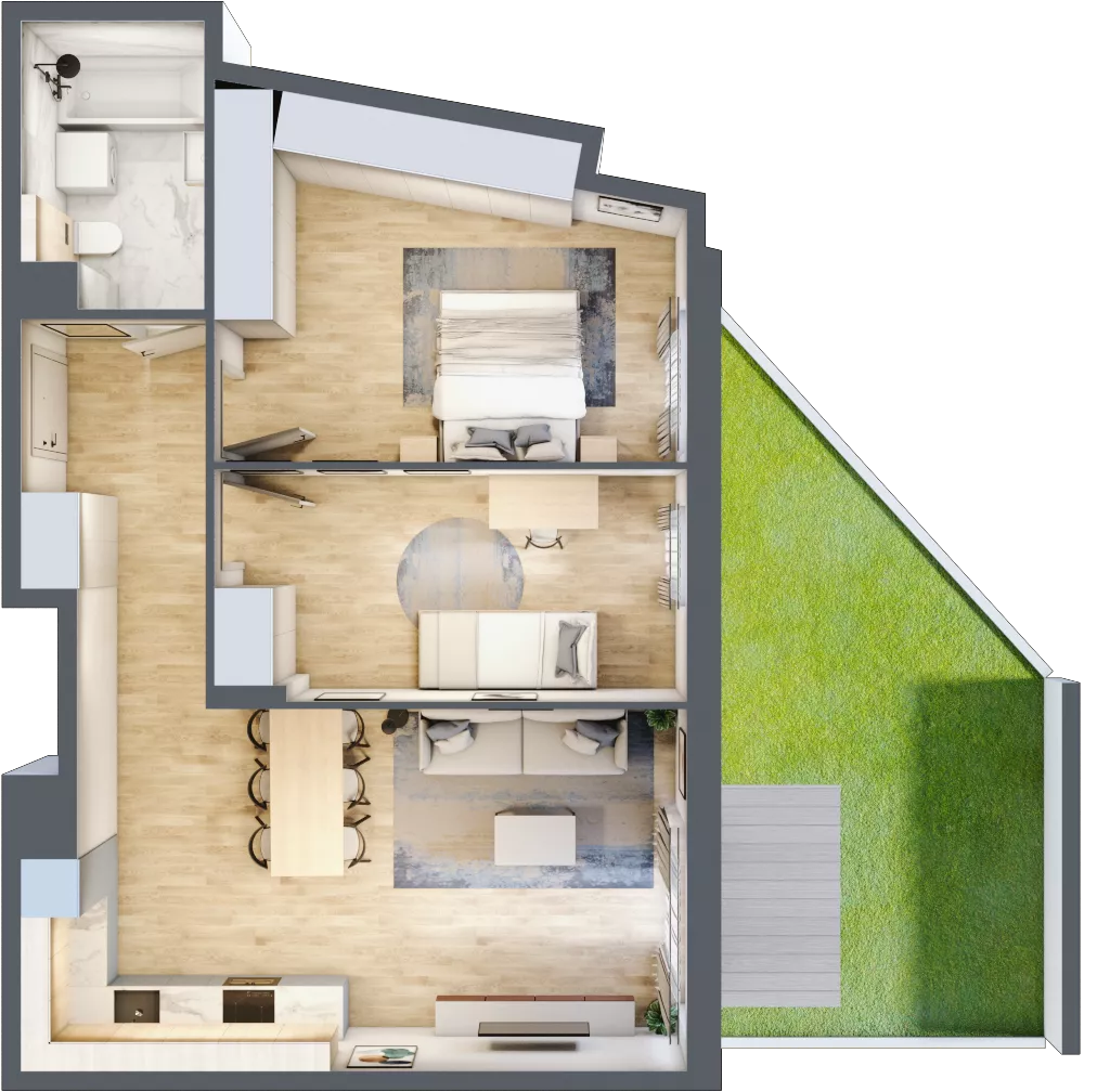 3 pokoje, mieszkanie 65,71 m², parter, oferta nr 059/8, Aleje Praskie VIII, Warszawa, Praga Południe, Kamionek, ul. Podskarbińska