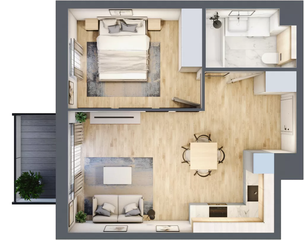 2 pokoje, mieszkanie 40,99 m², piętro 3, oferta nr 034/8, Aleje Praskie VIII, Warszawa, Praga Południe, Kamionek, ul. Podskarbińska