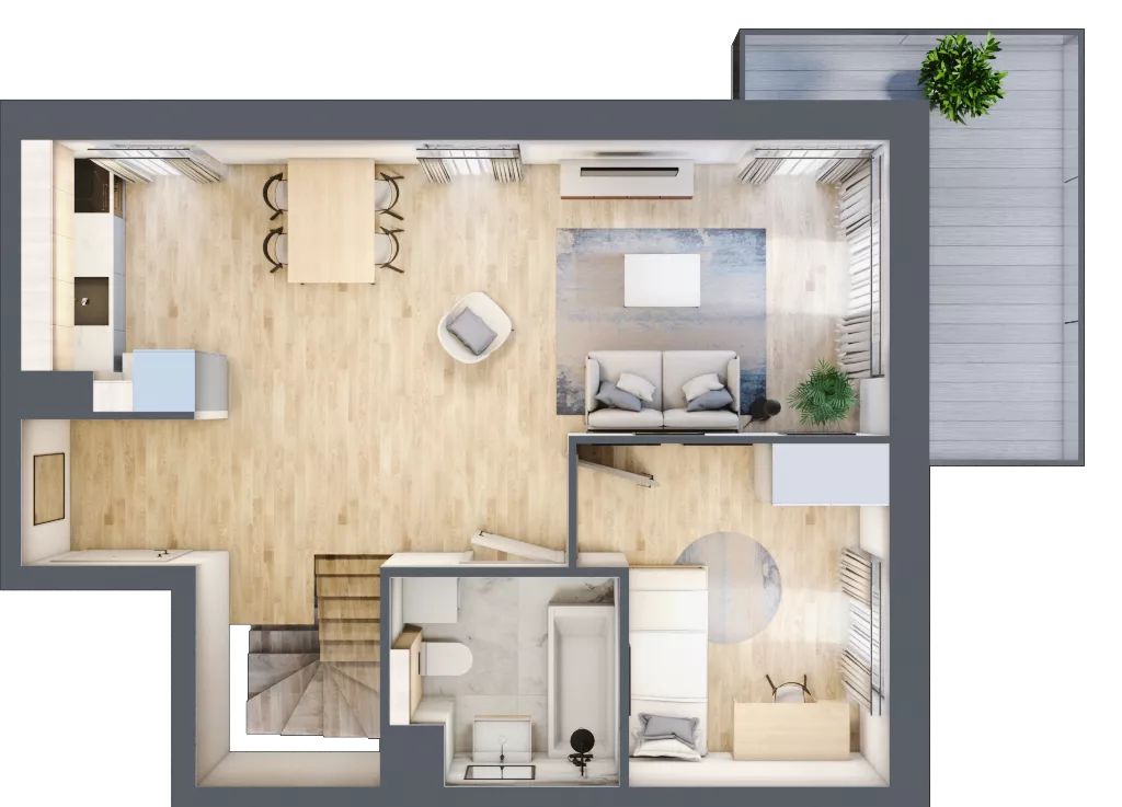 3 pokoje, mieszkanie 61,45 m², piętro 2, oferta nr BA0202, Viva Cité, Warszawa, Bemowo, Chrzanów, ul. Podgrodzie