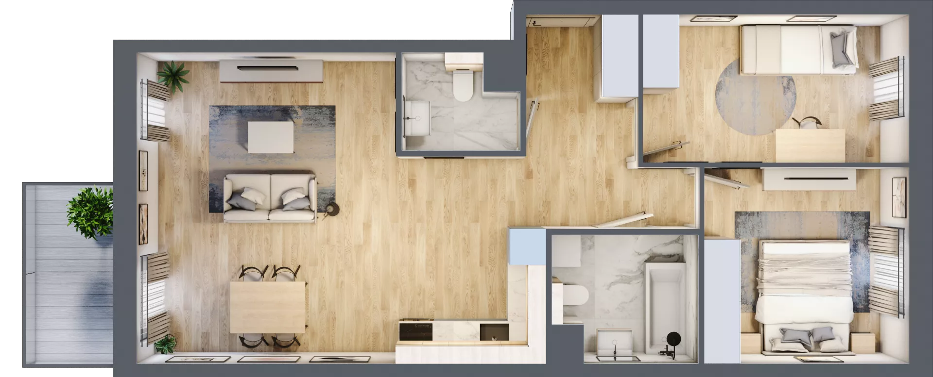 3 pokoje, mieszkanie 67,38 m², piętro 2, oferta nr BC0201, Viva Cité, Warszawa, Bemowo, Chrzanów, ul. Podgrodzie