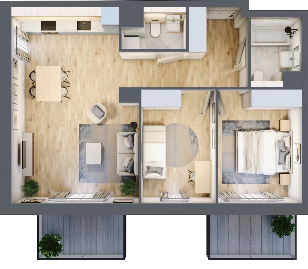 3 pokoje, mieszkanie 63,51 m², piętro 2, oferta nr BA0204, Viva Cité, Warszawa, Bemowo, Chrzanów, ul. Podgrodzie