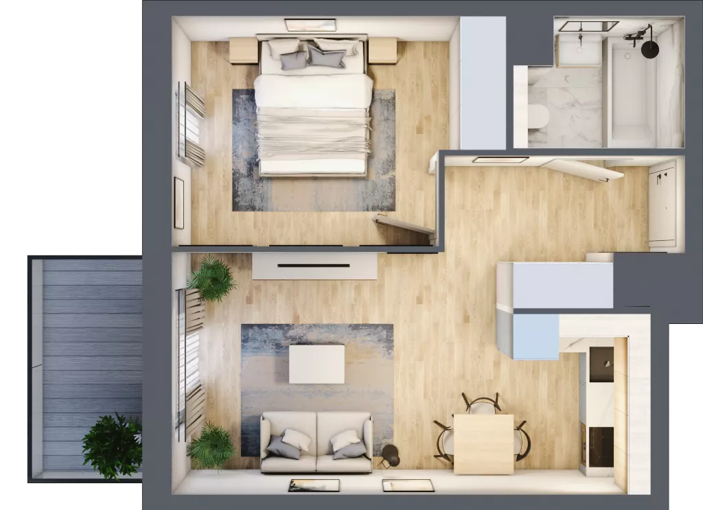2 pokoje, mieszkanie 39,26 m², piętro 3, oferta nr BE0303, Viva Cité, Warszawa, Bemowo, Chrzanów, ul. Podgrodzie