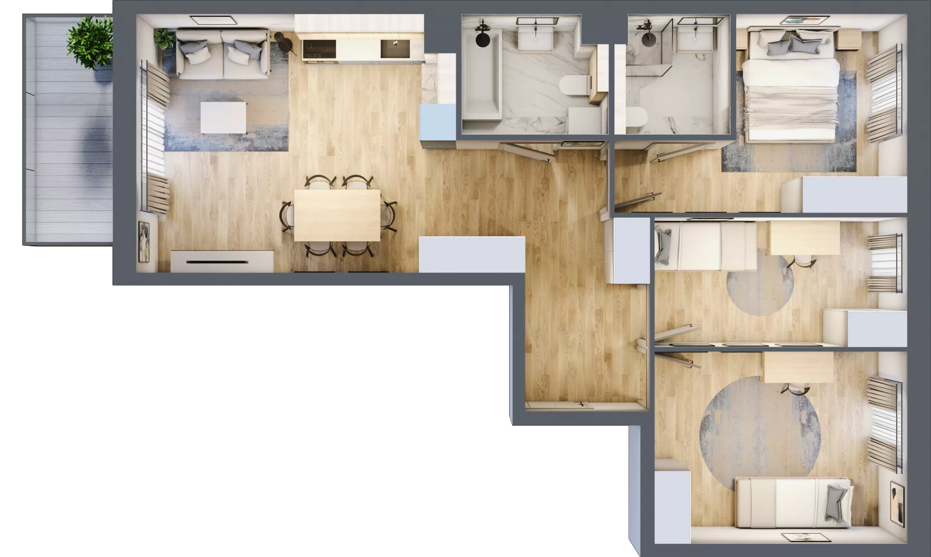 4 pokoje, mieszkanie 75,86 m², piętro 2, oferta nr BD0204, Viva Cité, Warszawa, Bemowo, Chrzanów, ul. Podgrodzie
