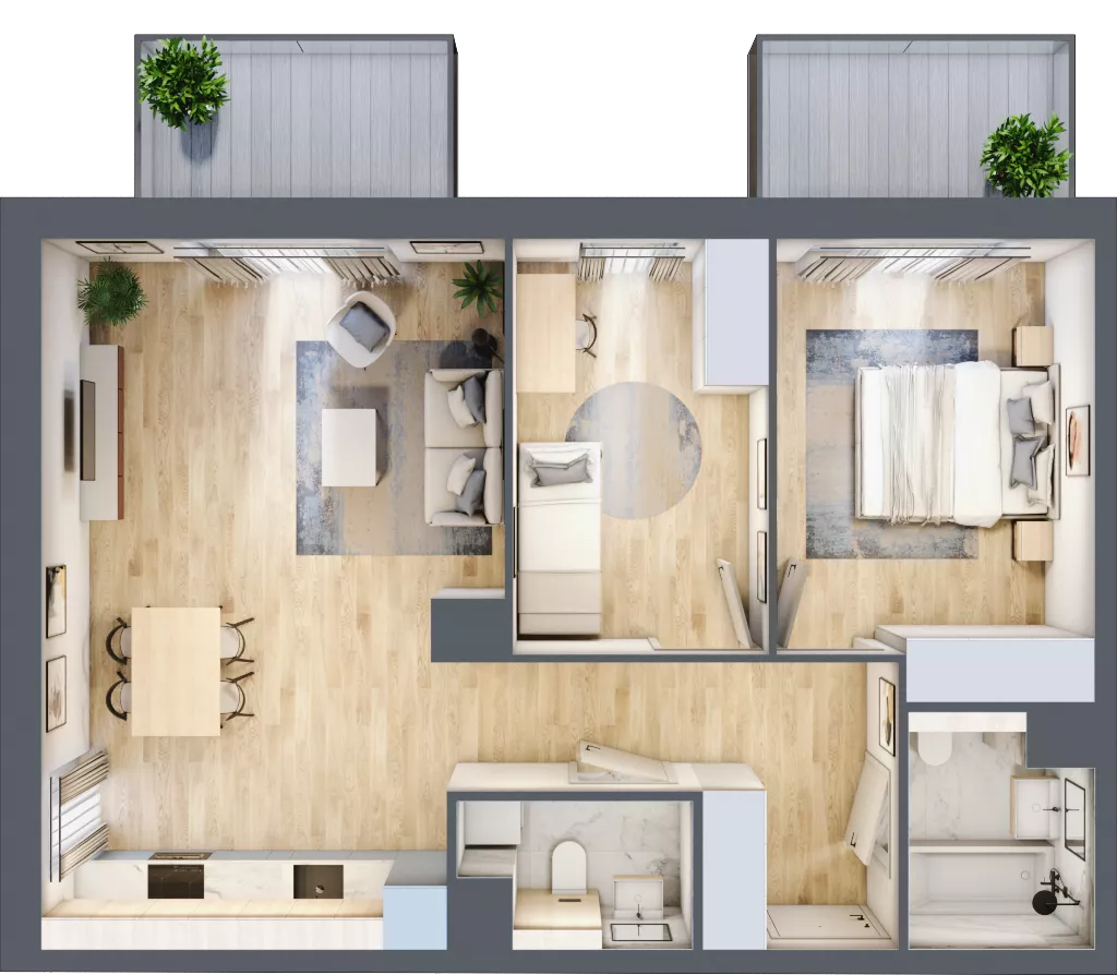 3 pokoje, mieszkanie 64,30 m², piętro 2, oferta nr BE0203, Viva Cité, Warszawa, Bemowo, Chrzanów, ul. Podgrodzie