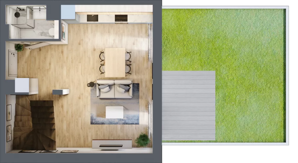 1 pokój, mieszkanie 58,16 m², parter, oferta nr BE0002, Viva Cité, Warszawa, Bemowo, Chrzanów, ul. Podgrodzie