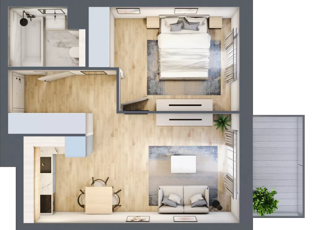 2 pokoje, mieszkanie 39,88 m², piętro 3, oferta nr BA0303, Viva Cité, Warszawa, Bemowo, Chrzanów, ul. Podgrodzie