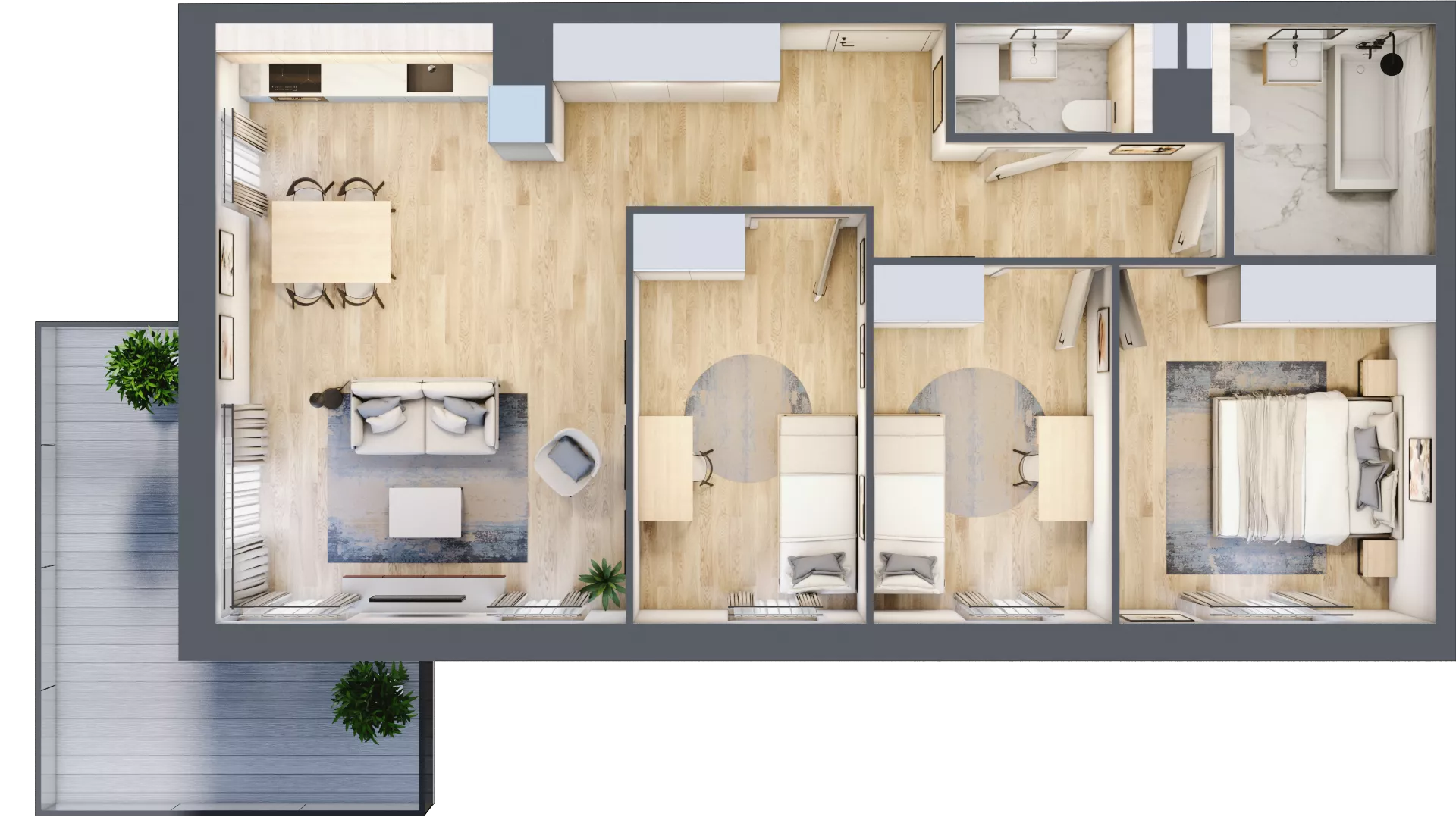 4 pokoje, mieszkanie 77,25 m², piętro 1, oferta nr BD0102, Viva Cité, Warszawa, Bemowo, Chrzanów, ul. Podgrodzie