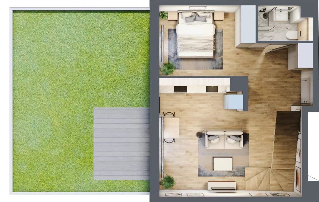 1 pokój, mieszkanie 68,44 m², parter, oferta nr BC0002, Viva Cité, Warszawa, Bemowo, Chrzanów, ul. Podgrodzie