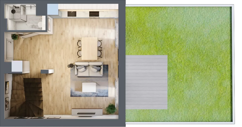 1 pokój, mieszkanie 58,16 m², parter, oferta nr BH0002, Viva Cité, Warszawa, Bemowo, Chrzanów, ul. Podgrodzie