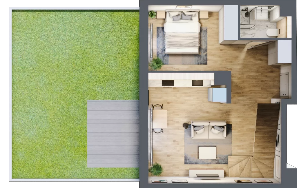 1 pokój, mieszkanie 68,44 m², parter, oferta nr BF0002, Viva Cité, Warszawa, Bemowo, Chrzanów, ul. Podgrodzie