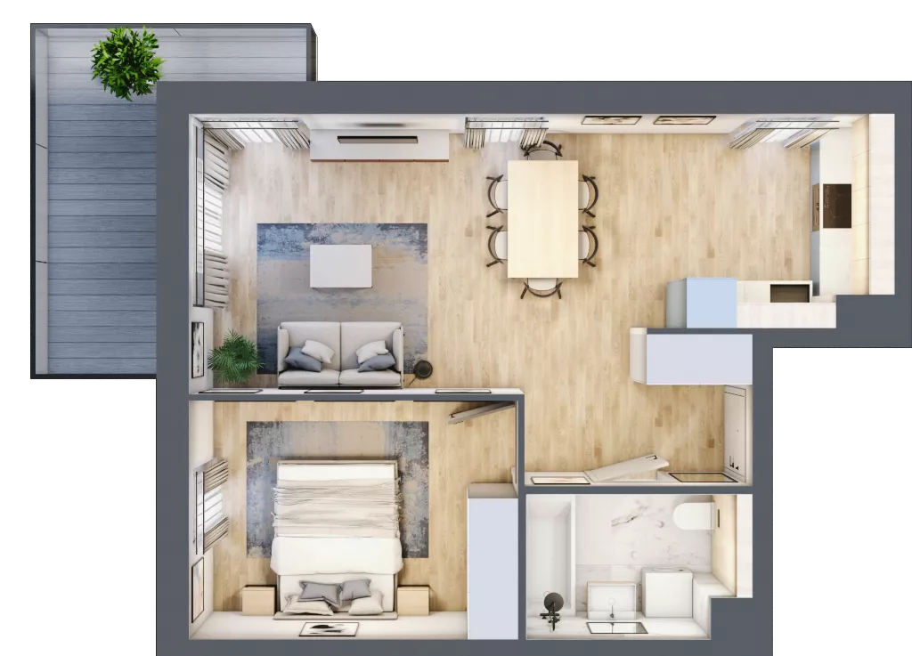 2 pokoje, mieszkanie 45,25 m², piętro 3, oferta nr BH0304, Viva Cité, Warszawa, Bemowo, Chrzanów, ul. Podgrodzie