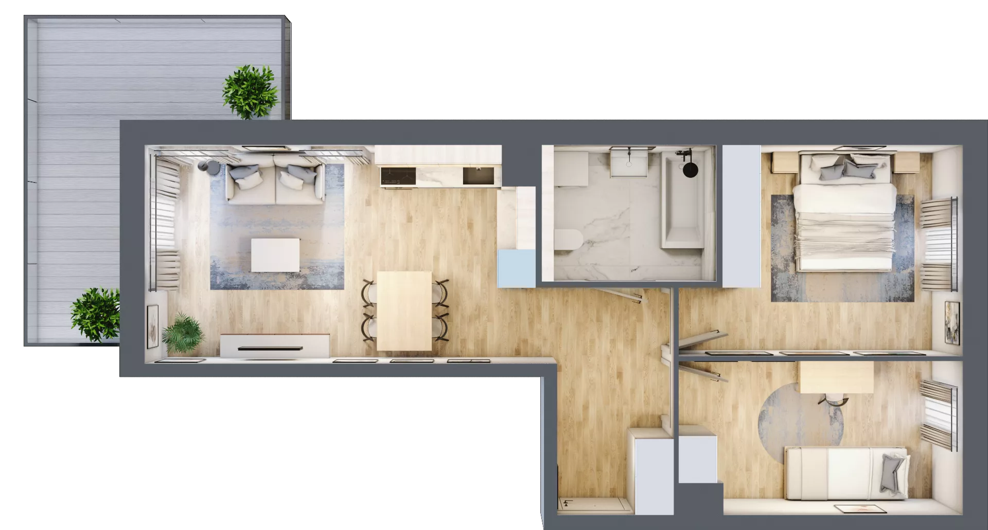 3 pokoje, mieszkanie 56,71 m², piętro 2, oferta nr BF0203, Viva Cité, Warszawa, Bemowo, Chrzanów, ul. Podgrodzie