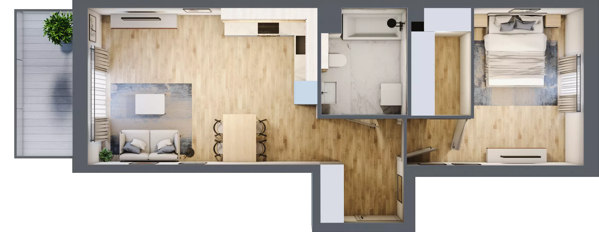 2 pokoje, mieszkanie 53,30 m², piętro 2, oferta nr BG0204, Viva Cité, Warszawa, Bemowo, Chrzanów, ul. Podgrodzie