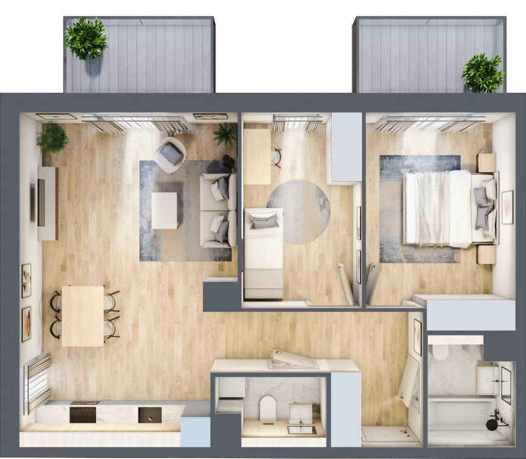 3 pokoje, mieszkanie 64,30 m², piętro 2, oferta nr BH0203, Viva Cité, Warszawa, Bemowo, Chrzanów, ul. Podgrodzie