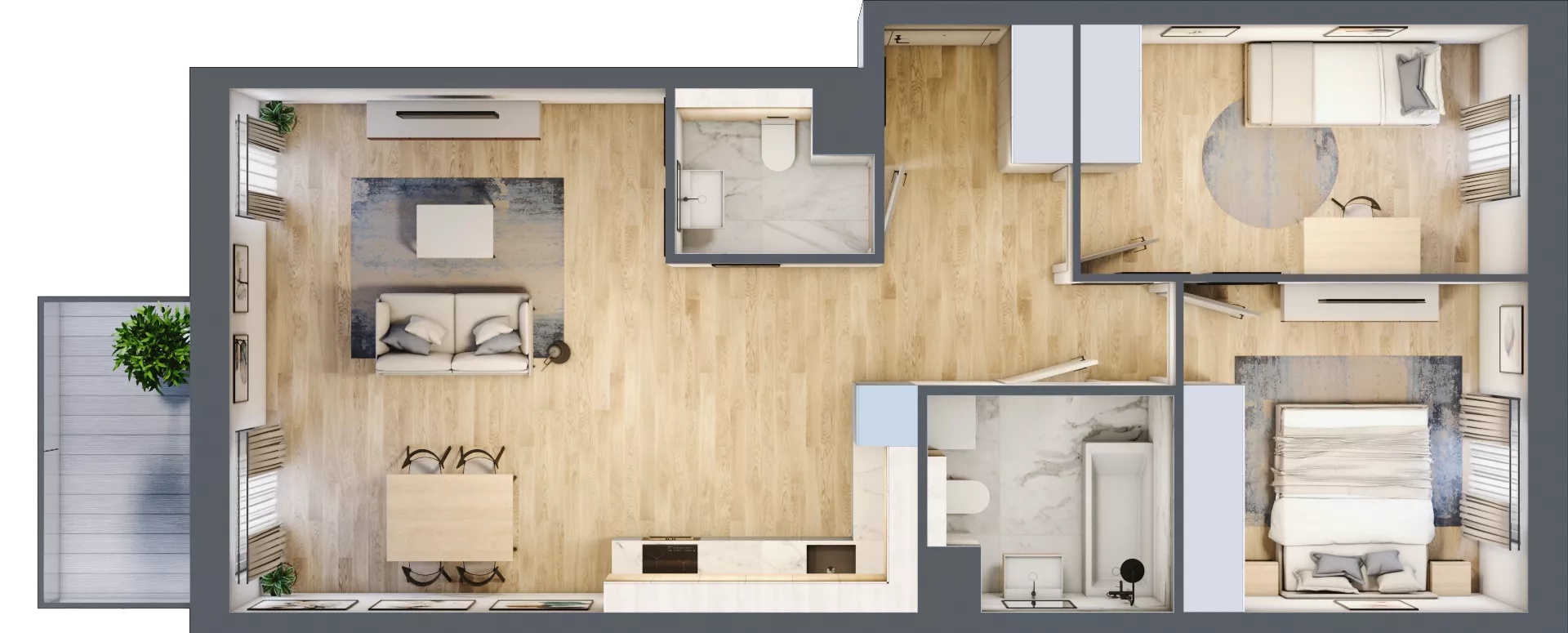 3 pokoje, mieszkanie 67,38 m², piętro 2, oferta nr BF0201, Viva Cité, Warszawa, Bemowo, Chrzanów, ul. Podgrodzie