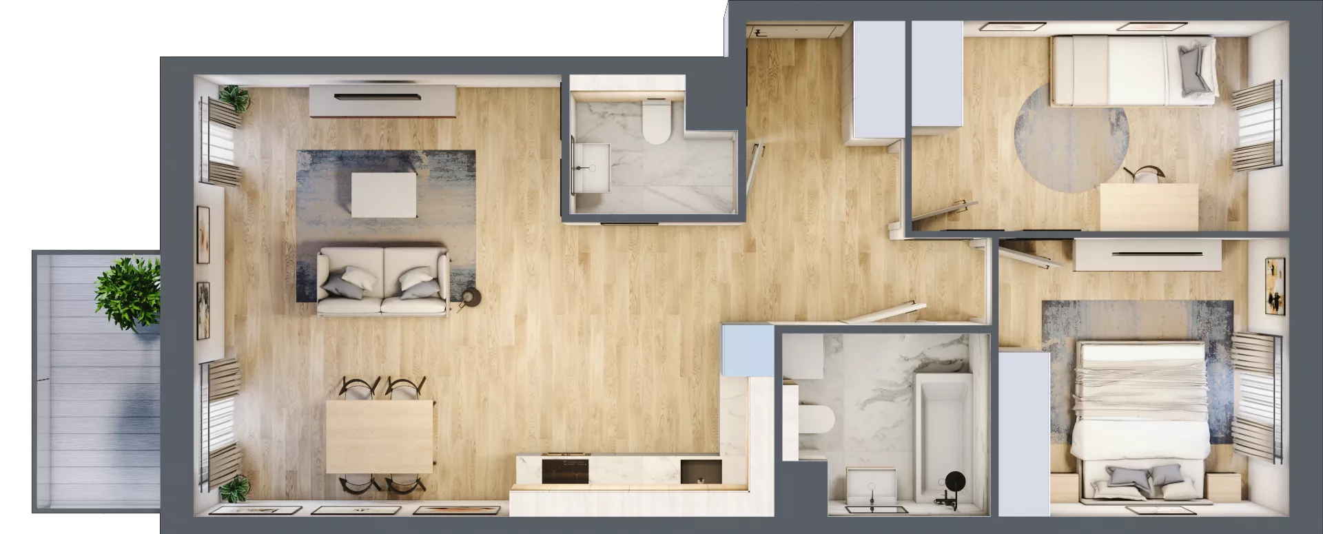 3 pokoje, mieszkanie 67,38 m², piętro 3, oferta nr BF0301, Viva Cité, Warszawa, Bemowo, Chrzanów, ul. Podgrodzie