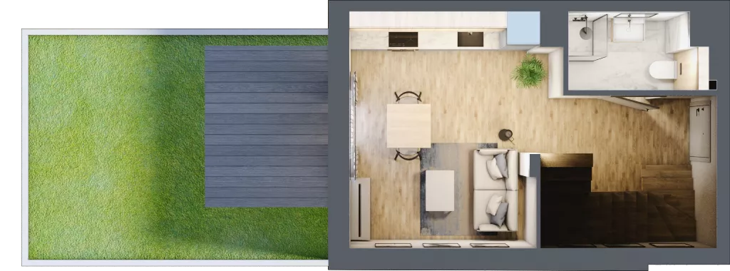 1 pokój, mieszkanie 44,53 m², parter, oferta nr BH0003, Viva Cité, Warszawa, Bemowo, Chrzanów, ul. Podgrodzie