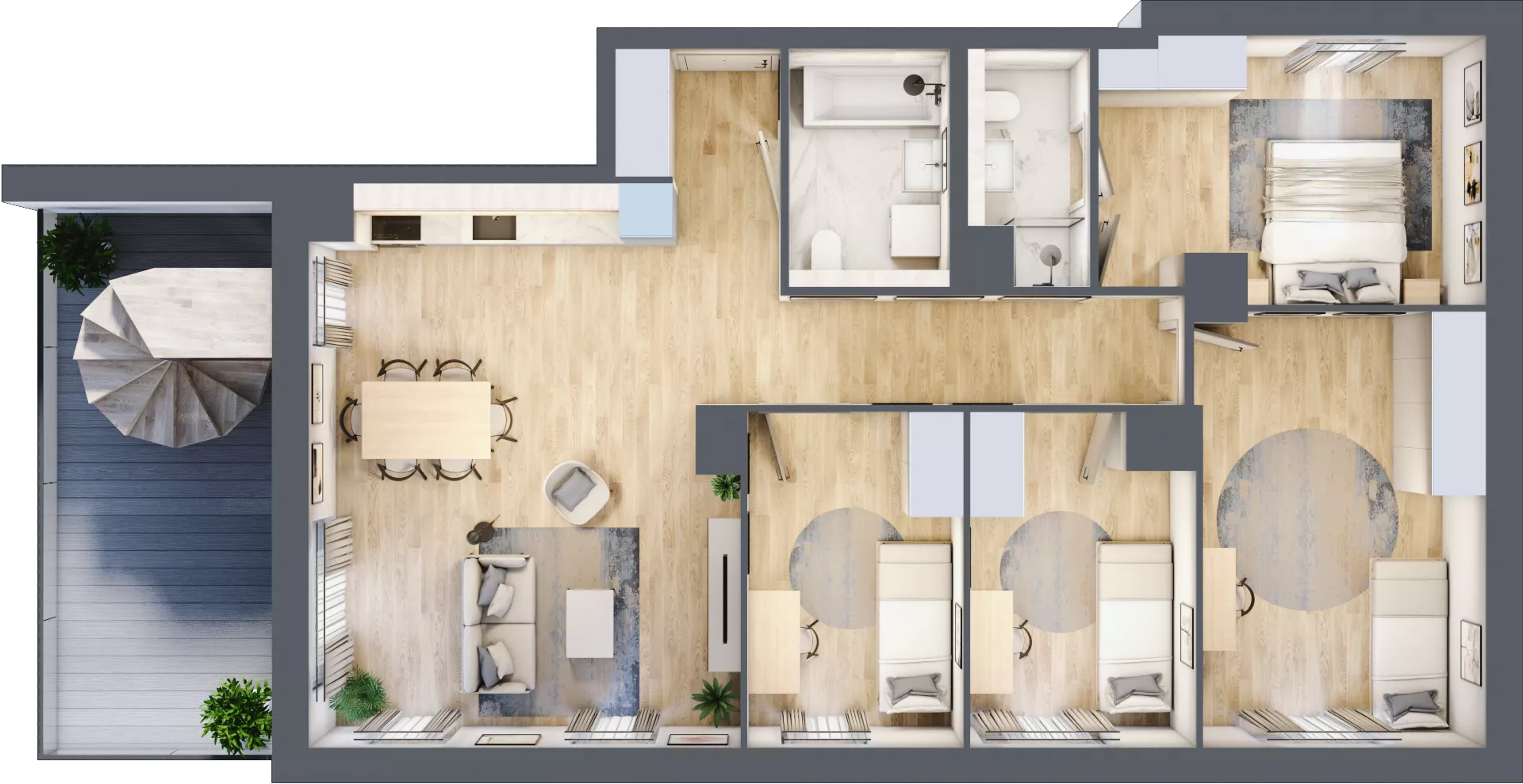 5 pokoi, mieszkanie 92,27 m², piętro 3, oferta nr BG0301, Viva Cité, Warszawa, Bemowo, Chrzanów, ul. Podgrodzie