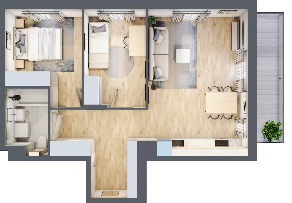 3 pokoje, mieszkanie 58,46 m², piętro 2, oferta nr AA0210, M Bemowo 3, Warszawa, Bemowo, Chrzanów, ul. Szeligowska