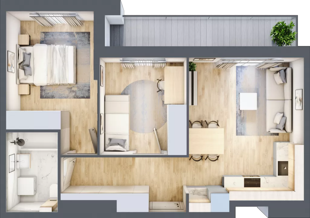 3 pokoje, mieszkanie 54,73 m², piętro 1, oferta nr AA0112, M Bemowo 3, Warszawa, Bemowo, Chrzanów, ul. Szeligowska