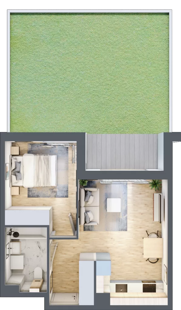 2 pokoje, mieszkanie 37,98 m², parter, oferta nr AA0003, M Bemowo 3, Warszawa, Bemowo, Chrzanów, ul. Szeligowska