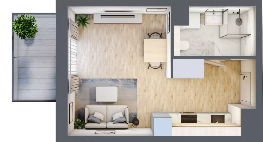 1 pokój, mieszkanie 25,51 m², piętro 3, oferta nr AB0302, Viva Cité etap II, Warszawa, Bemowo, Chrzanów, ul. Podgrodzie
