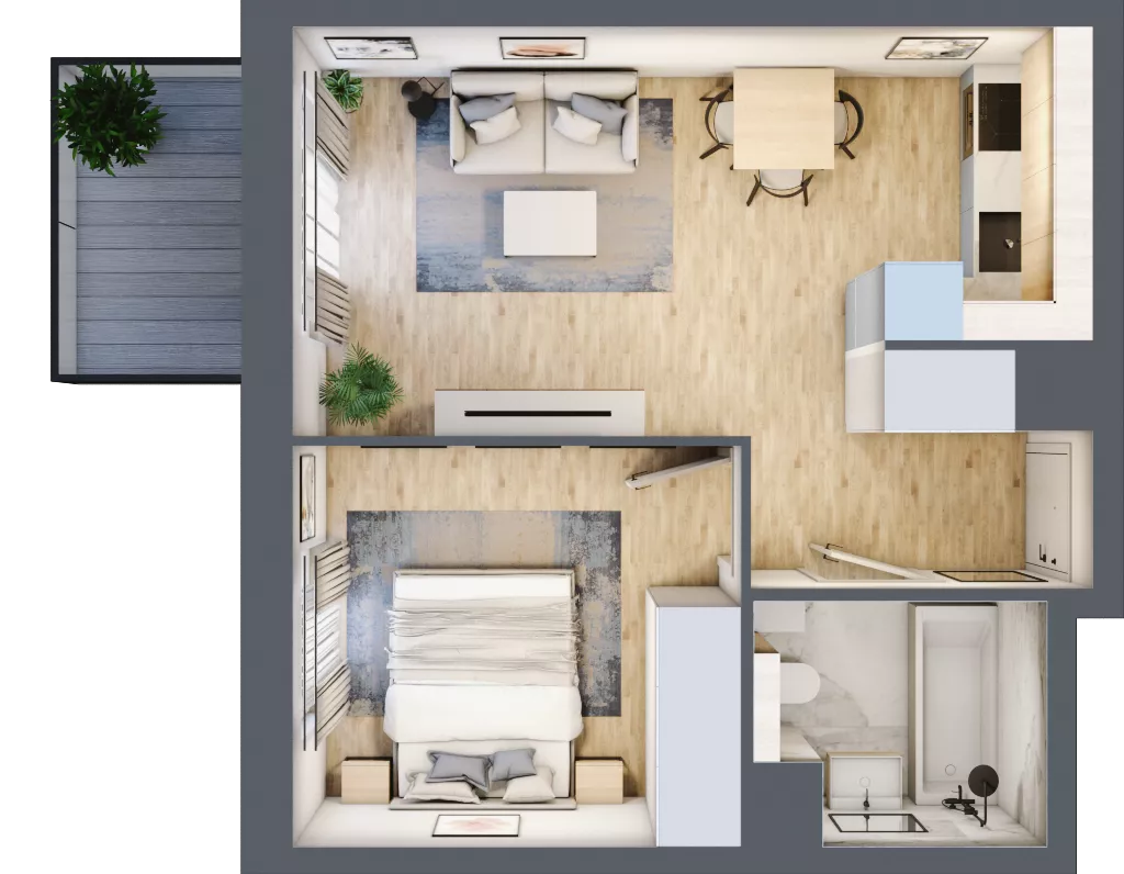 2 pokoje, mieszkanie 36,30 m², piętro 3, oferta nr AA0306, Viva Cité etap II, Warszawa, Bemowo, Chrzanów, ul. Podgrodzie