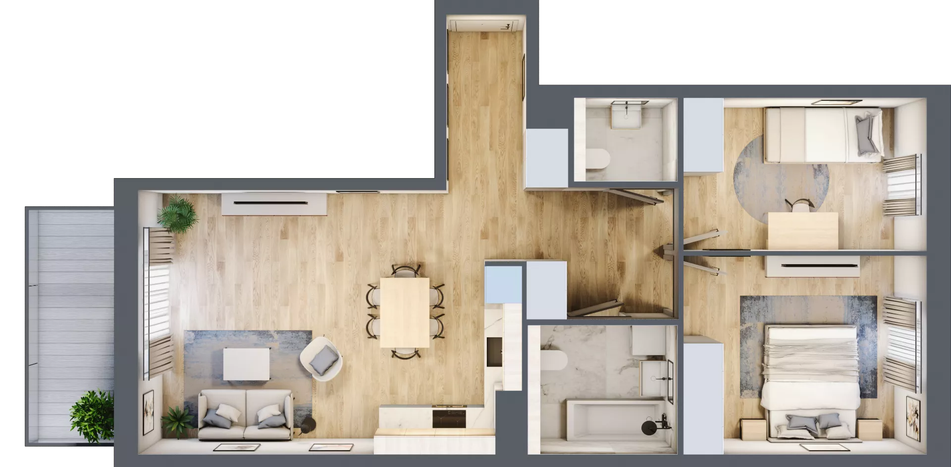 3 pokoje, mieszkanie 65,75 m², piętro 3, oferta nr AA0308, Viva Cité etap II, Warszawa, Bemowo, Chrzanów, ul. Podgrodzie
