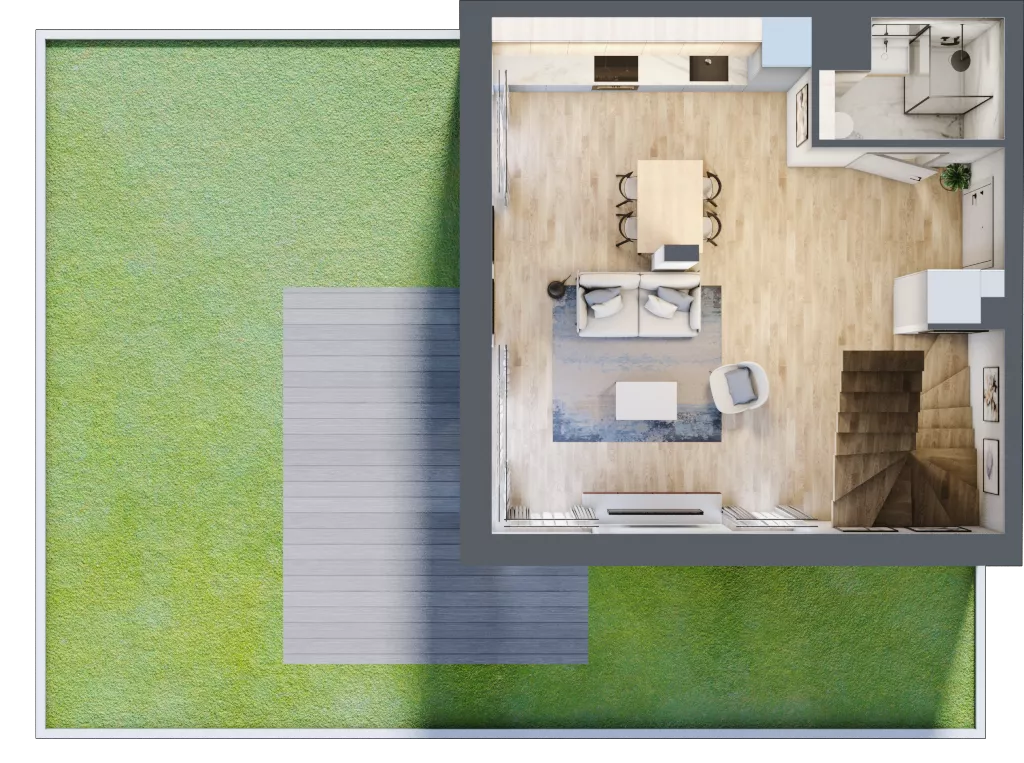 1 pokój, mieszkanie 61,67 m², parter, oferta nr AB0002, Viva Cité etap II, Warszawa, Bemowo, Chrzanów, ul. Podgrodzie