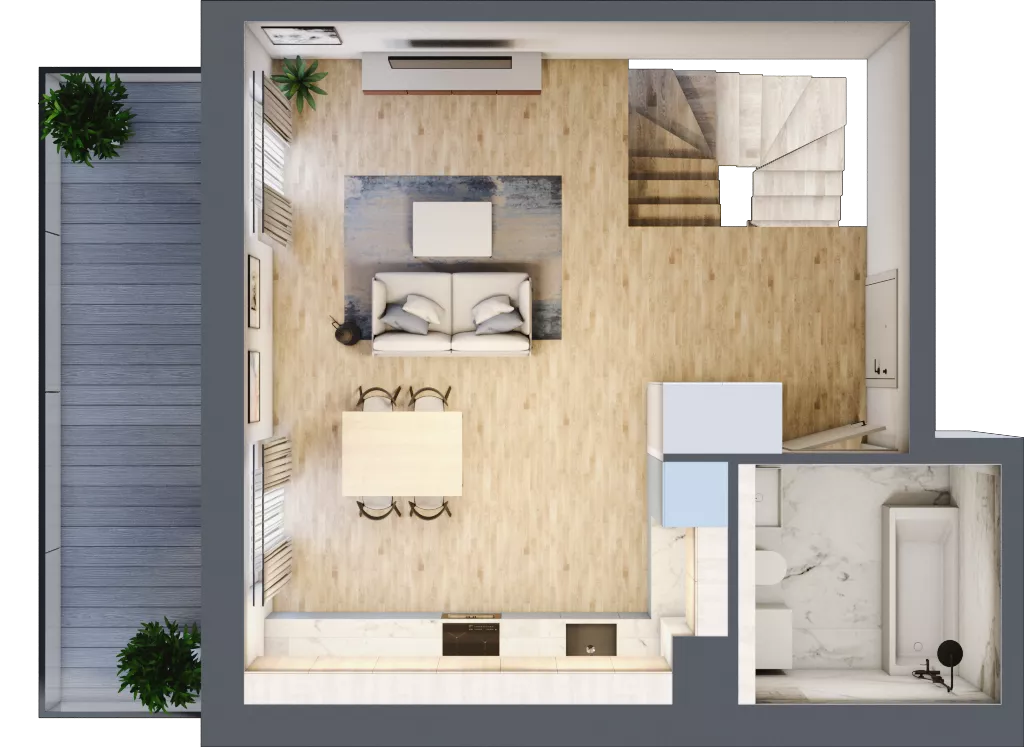 2 pokoje, mieszkanie 61,93 m², piętro 2, oferta nr AA0204, Viva Cité etap II, Warszawa, Bemowo, Chrzanów, ul. Podgrodzie