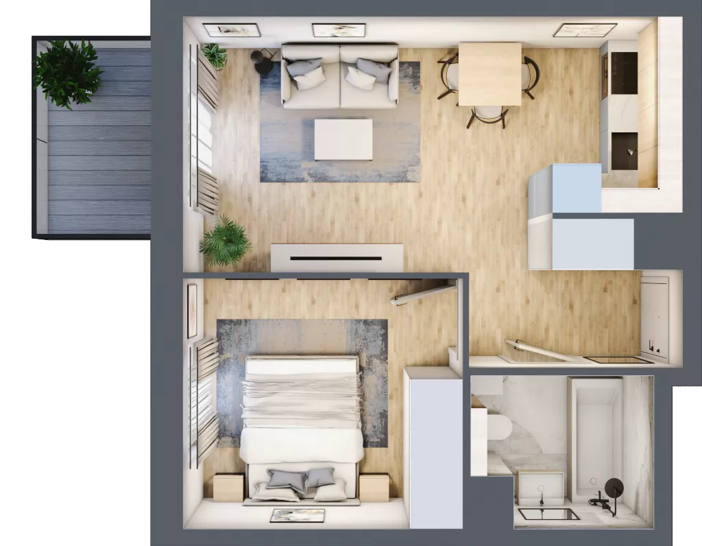 2 pokoje, mieszkanie 36,30 m², piętro 3, oferta nr AA0305, Viva Cité etap II, Warszawa, Bemowo, Chrzanów, ul. Podgrodzie